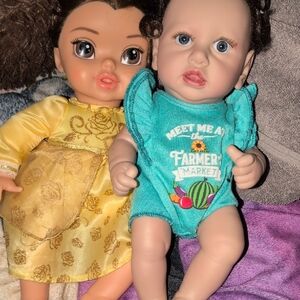 Yellow and Teal Kids Dolls Set